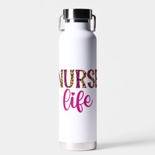 Krankenversicherung - Rosa und Leopard Print Trinkflasche