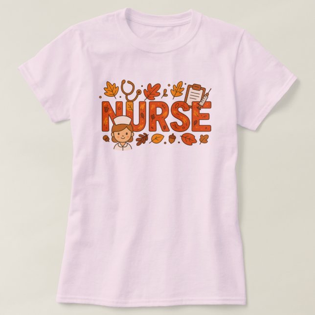 Krankenversorgung in Herbstfarben T-Shirt (Design vorne)