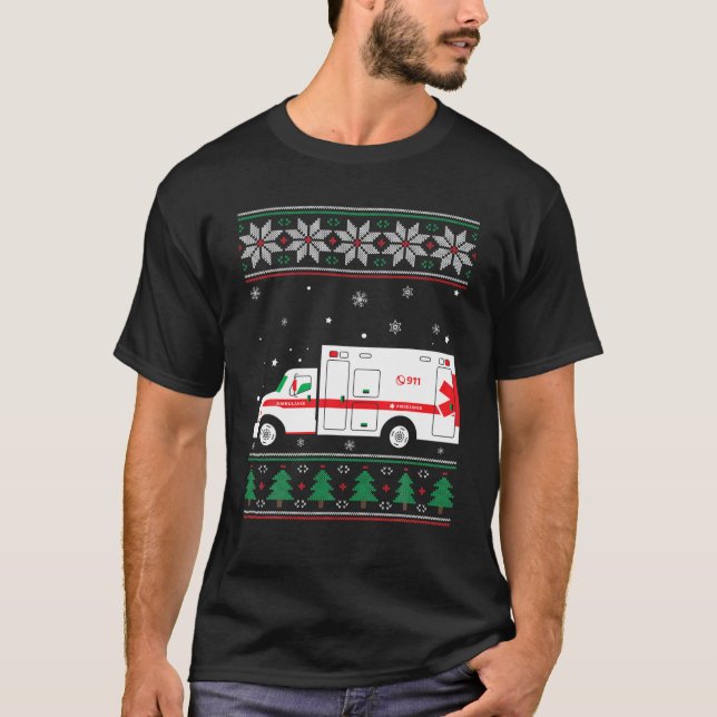 Krankenwagen Fahrer Ugge Weihnachten EMS EMT Param T-Shirt (Vorderseite)