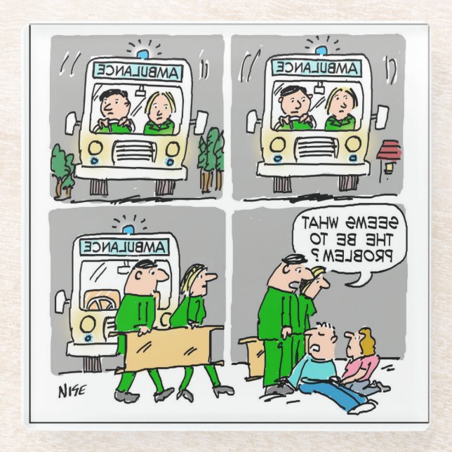 Krankenwagen oder paramedizinisch glasuntersetzer (Vorderseite)