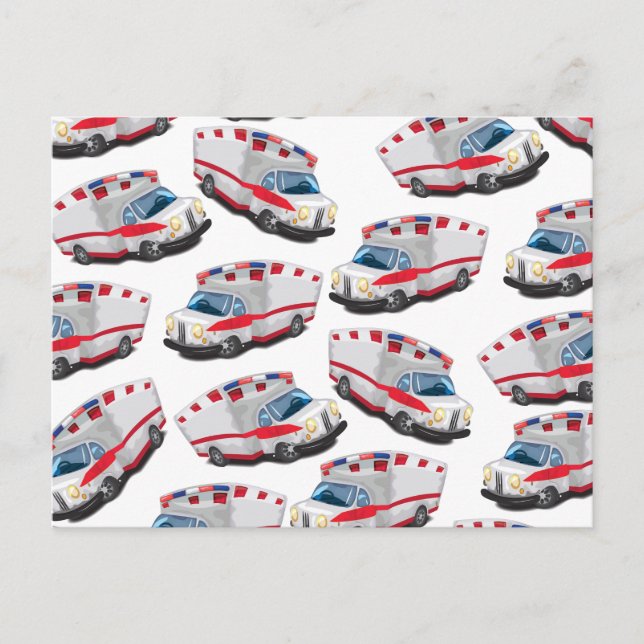 Krankenwagen Postkarte (Vorderseite)