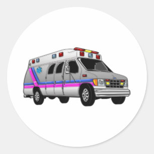 Krankenwagen Runder Aufkleber