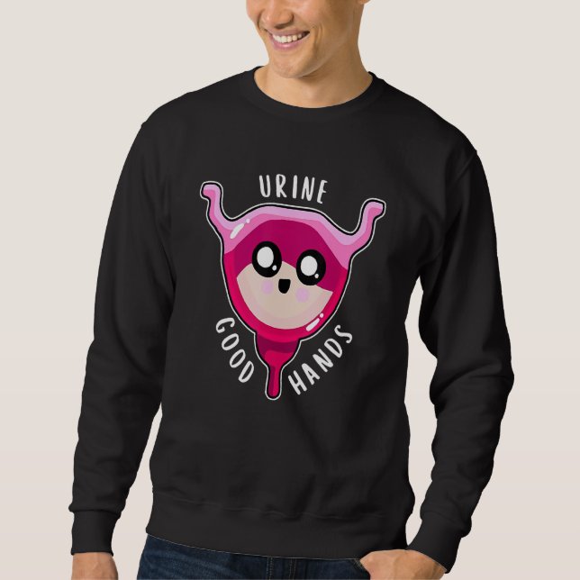 Krankenwoche 2022 Gute Hände im Urin Sweatshirt (Vorderseite)