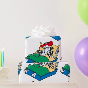 Kranker Hund im Bett Geschenkpapier