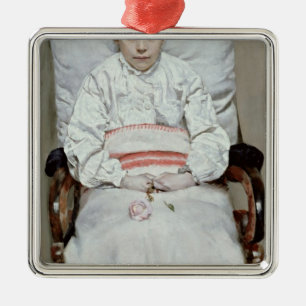 Krankes Mädchen Ornament Aus Metall