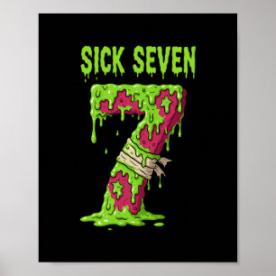 Krankes Sieben Meme-Shirt Sechs Sieben Lustiger Wo Poster