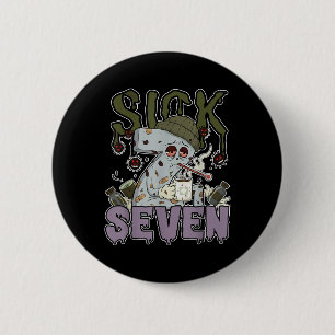 Krankes Sieben Meme T-Shirt 67 Sechs Sieben Lustsp Button