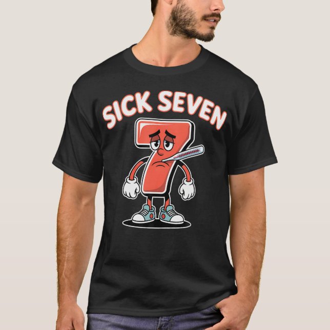 Krankes Sieben Meme T-Shirt Sechs Sieben Lustiger  (Vorderseite)