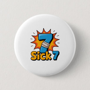 Krankes Sieben-Meme-T-Shirt Sechs Sieben Lustiger  Button