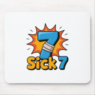 Krankes Sieben Meme T-Shirt Sechs Sieben Lustiger Mousepad