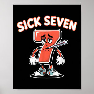 Krankes Sieben Meme T-Shirt Sechs Sieben Lustiger Poster