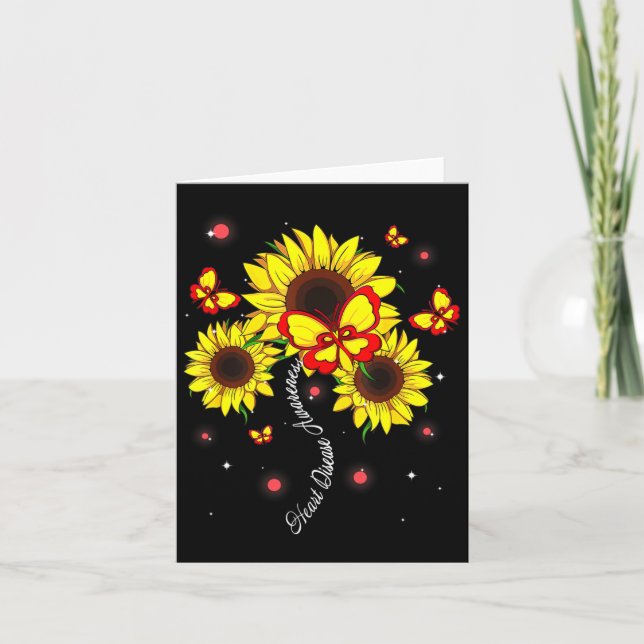 Krankheitsbewusstsein Sonnenblume Butterfly Karte (Vorderseite)