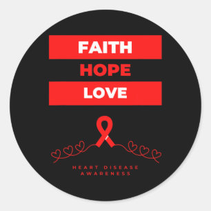 Krankheitsbewusstsein verleiht Faith Hope Liebe Runder Aufkleber