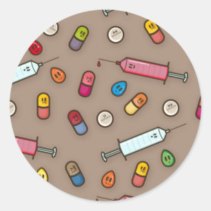 Krankheitskrankheitsaufkleber Runder Aufkleber