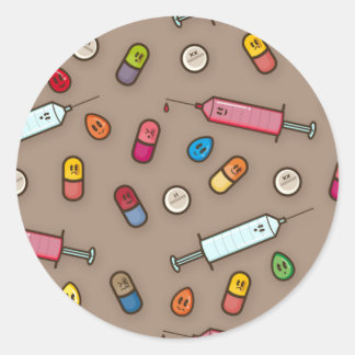 Krankheitskrankheitsaufkleber Runder Aufkleber