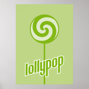 kränkliches süßes grünes lollypop poster