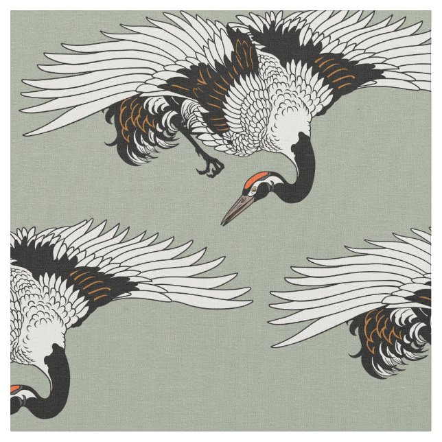 Kranvogel Stoff (Nahaufnahme)