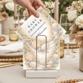 Kranz aus Meeresmuscheln - Babyshower Serviette