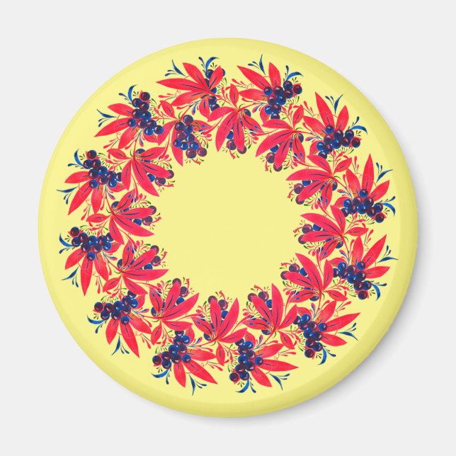 Kranz aus Trauben und Blättern  Magnet (Vorne)