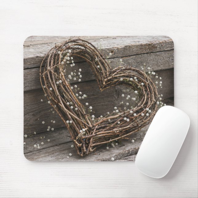 Kranz aus Weinrebe mit Schleierkraut Mousepad (Mit Mouse)