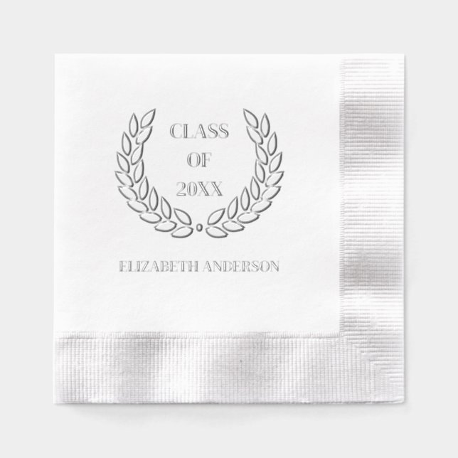 Kranz der Blätter Abschluss Foil Stamps Napkins Servietten Mit Folie (Vorderseite)