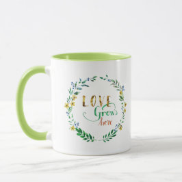 Kranz der Liebe Aquarellfarbe Blume Tasse