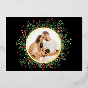 Kranz Frohe Weihnachten Foto anpassen Folien Feiertagskarte