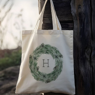 Kranz mit Kiefernbaum-Monogramm Tragetasche