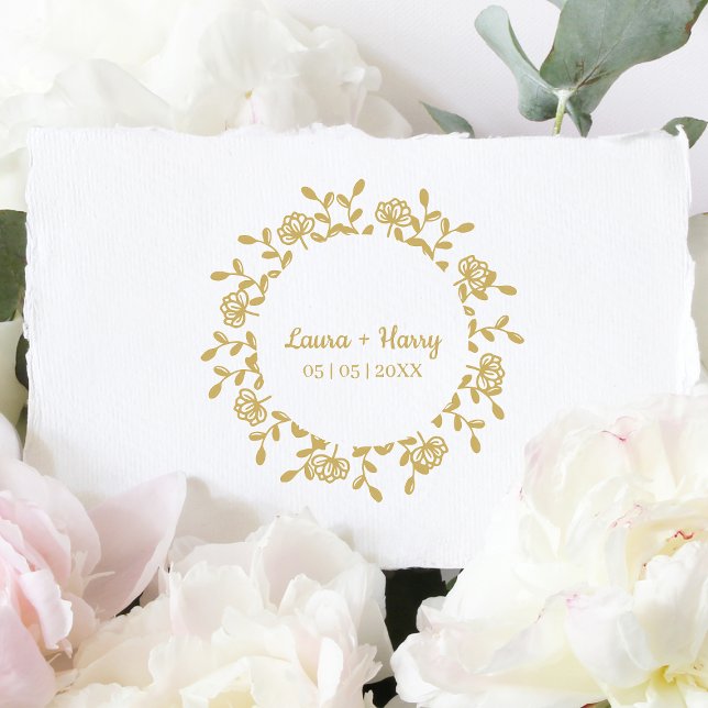 Kranz mit schwarzen Wildblumen für Hochzeit Gummistempel (Von Creator hochgeladen)