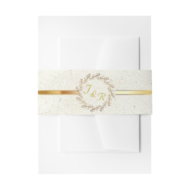 Kranz-Monogramm & Band - Creme (Vorderseite Beispiel)