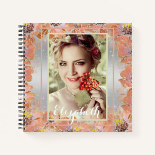 Kranz, orangefarbene Blume, blumenreich Notizbuch
