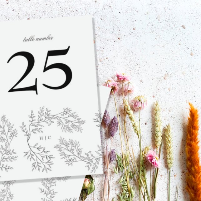 Kranz Traditionelle Kräne Minimal-Monogramm Tischnummer (Von Creator hochgeladen)