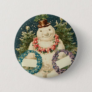 Kranz verzierte Schneemann Button