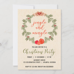 Kranz Vintage Jingle und Mingle Weihnachtsfeier Einladung