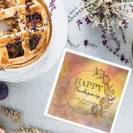 Kranz von Blätter und Berries Erntedank Serviette