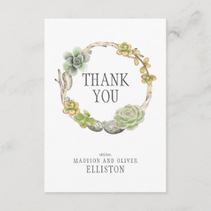 Kranz von Succulents, Zweige und Steine   danken Dankeskarte