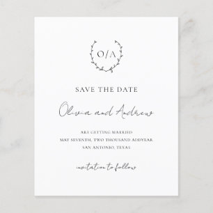 Kranz Wappen Monogramm Budget-Hochzeit Save The Da