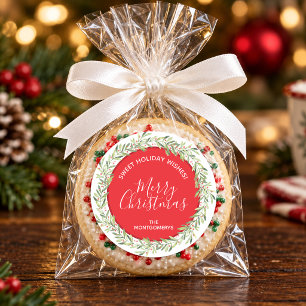 Kranz Weihnachten Selbstgemacht Urlaub Backen Runder Aufkleber