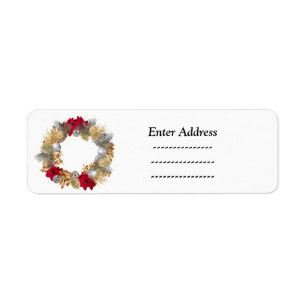 Kranz Weihnachtsadressenaufkleber