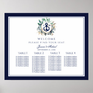 Kranzkronen-Monogramm für die Hochzeit Poster