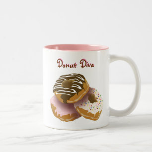 Krapfen-Diva-Tasse Zweifarbige Tasse