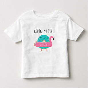 Krapfen-Flamingo-Geburtstags-Mädchen-Pool-Party Kleinkind T-shirt