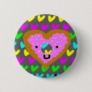 Krapfen-Herz-Button Button