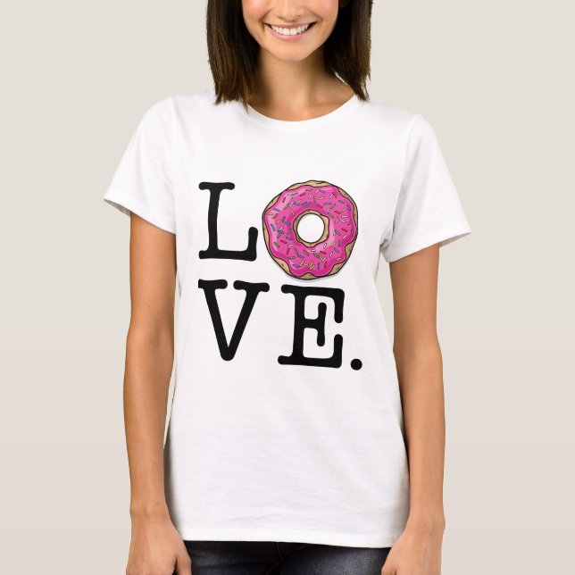 Krapfen-Liebe lustig T-Shirt (Vorderseite)