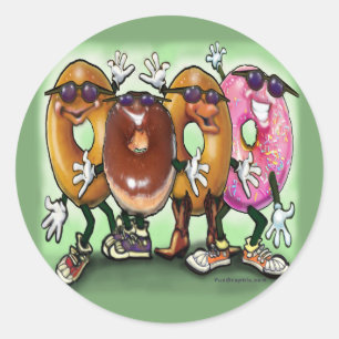 Krapfen-Party Runder Aufkleber