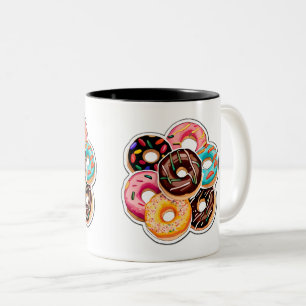 Krapfen Sticker Art Two-Tone Tasse, 0,33 l Zweifarbige Tasse