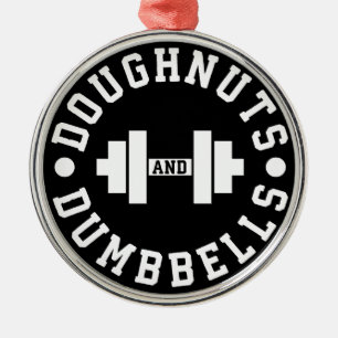 Krapfen und Dumbbells - Vergaser - lustiges Silbernes Ornament