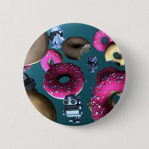 Krapfen und Knopf des Spielzeug-Roboter-03 Button