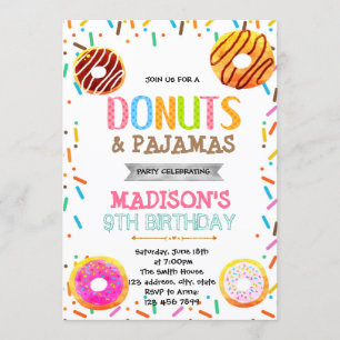 Krapfenpyjama-Party Einladung