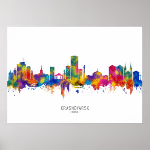Krasnojarsk Russland Skyline Poster